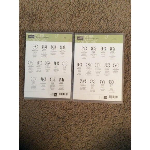 INVENTORY REDUCTION SALE. Stampin Up OCCASIONS ALPHABET clear mount stamps B49 - Picture 1 of 3